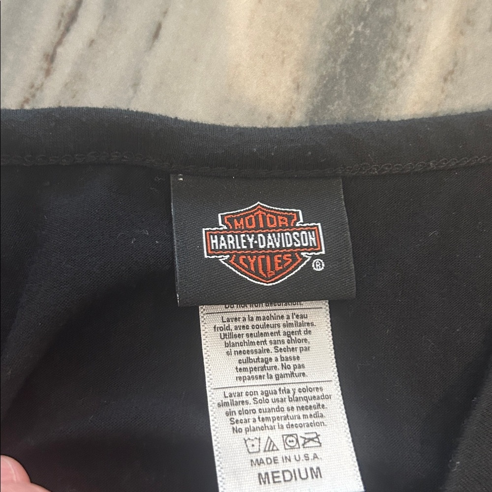 Harley-Davidson like new sexy Women's Black and Burgundy Tank Top M sleeveless - Picture 4 of 6